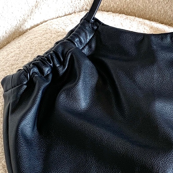ZARA TRF Black Vegan Leather Hobo Shoulder Bag - Picture 5 of 10